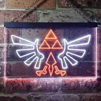The Legend of Zelda Triforce Dual LED Neon Sign for Gaming Fans