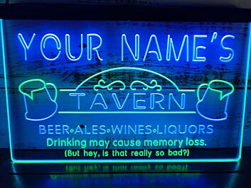 Name Personalized Custom Tavern Man Cave Bar Beer Dual LED Neon Sign for Personalized Decor