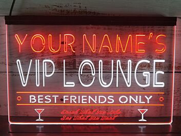 Name Personalized Custom VIP Lounge Best Friends Only Bar Beer Dual LED Neon Sign for Personalized Decor