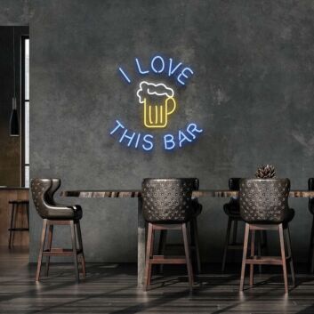 I Love This Bar Neon Sign for Bar and Social Spaces