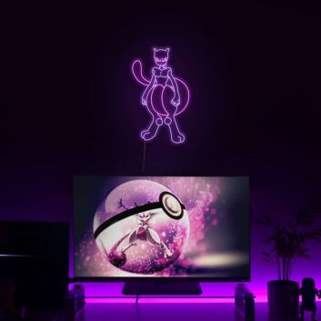 Mewtwo Neon Sign for Anime Fans
