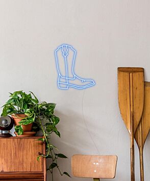 Cowboy Boot Neon Sign for Western and Rustic Decor