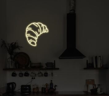 Croissant Neon Sign for Food Lovers and Whimsical Decor