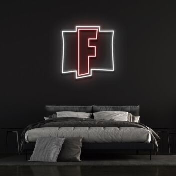 F game Logo Neon Sign for Gaming Fans