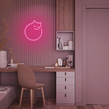 Mini Sleeping Cat Neon Sign for Animal Lovers