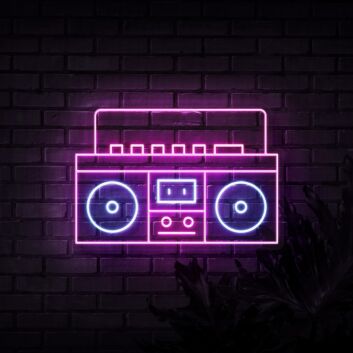 Boom Box Neon Sign for Music Lovers