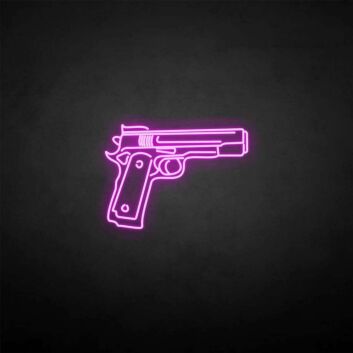 &#39;Pistol&#39; neon sign