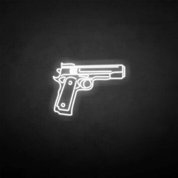 &#39;Pistol&#39; neon sign