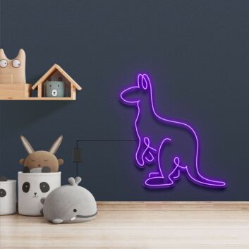 Kangaroo V2 Neon Sign for Animal and Whimsical Decor