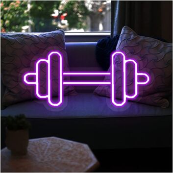 Gym Neon Sign Dumbbell Neon Light Wall Art Decor for Fitness Spaces