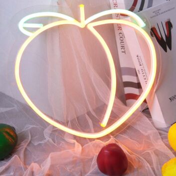 Peach Neon Sign for Whimsical and Fun Spaces