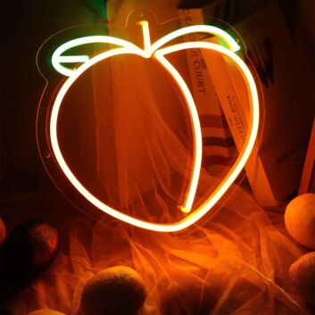 Peach Neon Sign for Whimsical and Fun Spaces