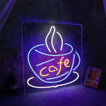 Cafe Logo Neon Sign for Cafes and Coffee Shops