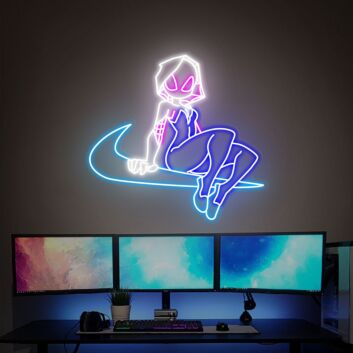 Spider Gwen Neon Sign Size And Color Neon Lights Decor Game Room Wall Decor Home for Superhero Fans