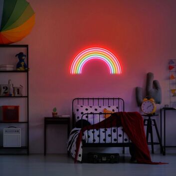 Rainbow Neon Sign for Whimsical and Fun Spaces
