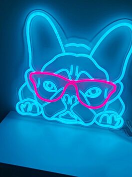Frenchie Love Neon Sign perfect for pet lovers&#039; spaces