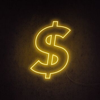Dollar Sign Neon Sign for financial-themed decor