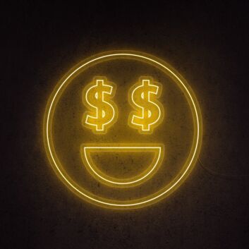 Money Eyes Neon Sign for financial-themed decor