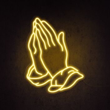 Praying Hands Neon Sign perfect for spiritual and peaceful spaces