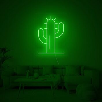 Cactus Neon Sign perfect for desert-themed rooms