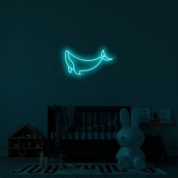 Whale Neon Sign for Ocean Themed Decor