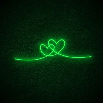 Double Heart Neon Sign for Romantic Settings