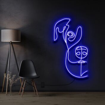 Beagle Line Art Neon Sign for Pet Lovers