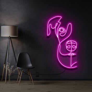 Beagle Line Art Neon Sign for Pet Lovers