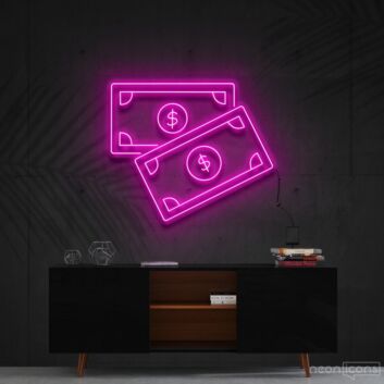 Benjamins Neon Sign for Wealth Themed Decor