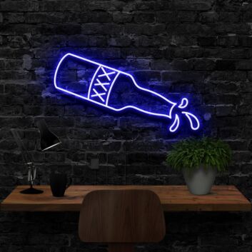 Booze Bottle Neon Sign for Bars and Party Spaces