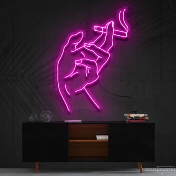 Smokers Hand Neon Sign for Edgy and Bold Decor