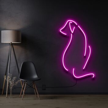 Dog Facing Away Neon Sign for Pet Lovers and Cozy Spaces
