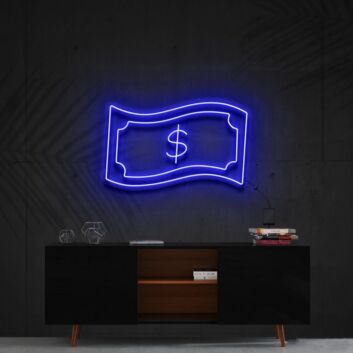 Dollar Bill Neon Sign for Wealth Themed Decor