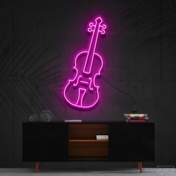 Violin Neon Sign for Music Lovers and Studios