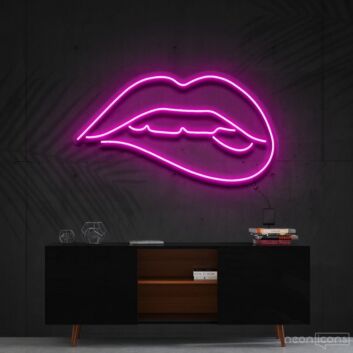 Lips Biting Neon Sign for Bold and Artistic Decor