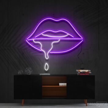 Lips Dripping Multicolour Neon Sign for Artistic Decor