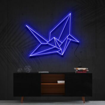 Origami Swan Neon Sign for Artistic and Modern Decor