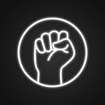 Fist Neon Sign for Motivational and Bold Spaces