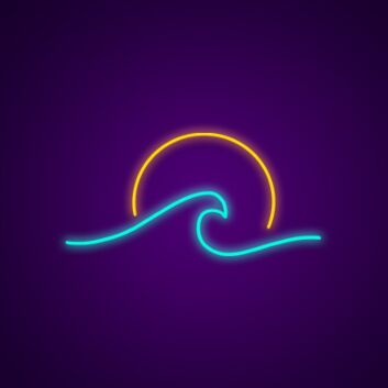Wave Neon Sign for Nature and Coastal Decor