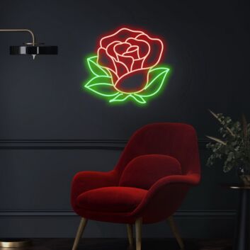 Rose Neon Sign for Romantic Settings