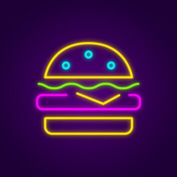 Cheeseburger Neon Sign for Restaurants and Diners
