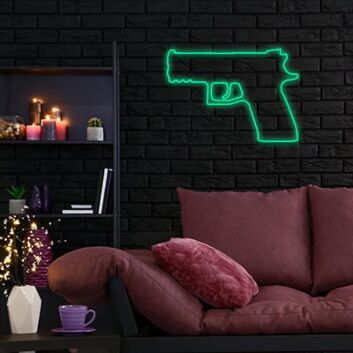 Gun Neon Sign for Bold and Edgy Decor