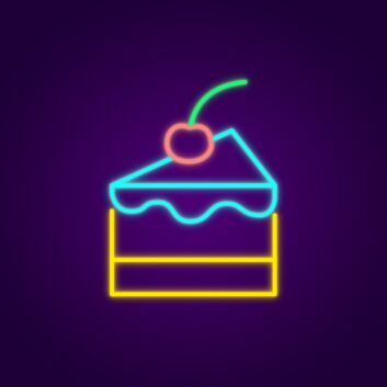 Cake Neon Sign for Birthday Celebrations