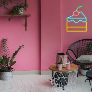 Cake Neon Sign for Birthday Celebrations