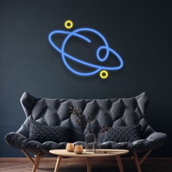 Planet Sign Neon Sign for Space Enthusiasts