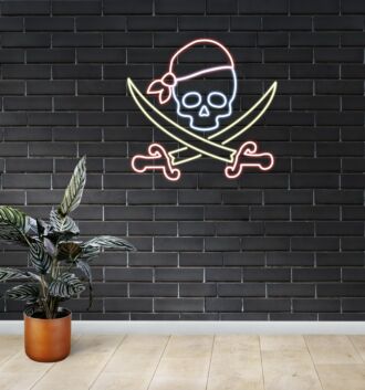 Pirate Neon Sign for Nautical Themes