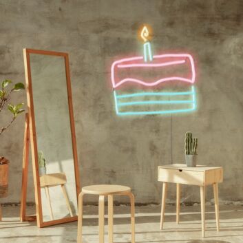 Cake Slice Neon Sign Perfect for dessert shops and kitchens