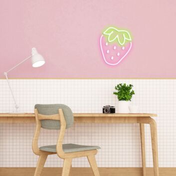 Strawberry Neon Sign Perfect for adding a sweet touch to kitchens and cafes