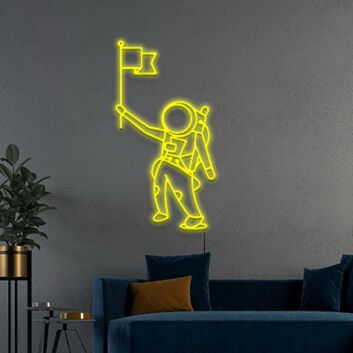 Landed Astronaut Neon Sign Perfect for space enthusiasts