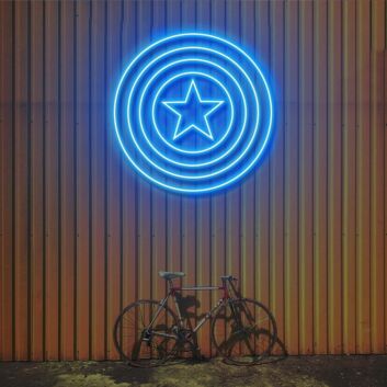 Captain America Shield Neon Sign Great for Marvel enthusiasts